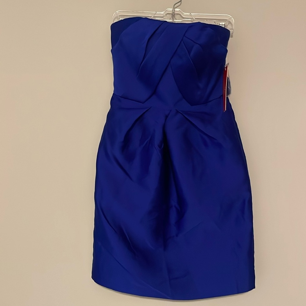 Monique Lhuillier Strapless Royal Blue Mini Dress